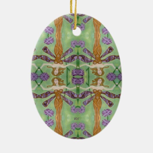 Zoals de lievelingskunst keramisch ornament (Achterkant)