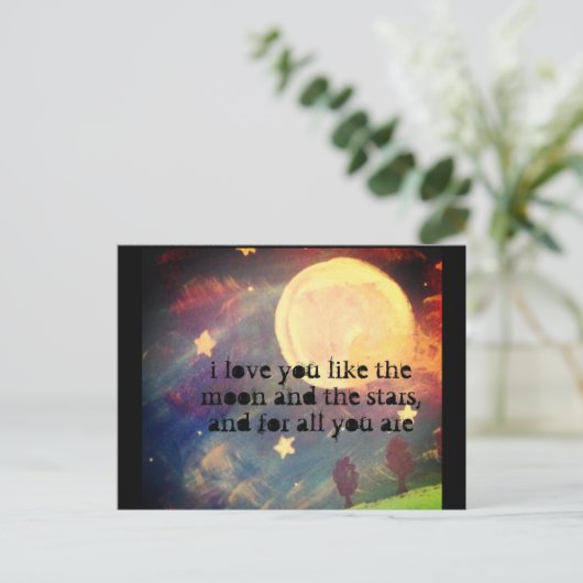 zoals de maan en sterren briefkaart (Staand voorkant)