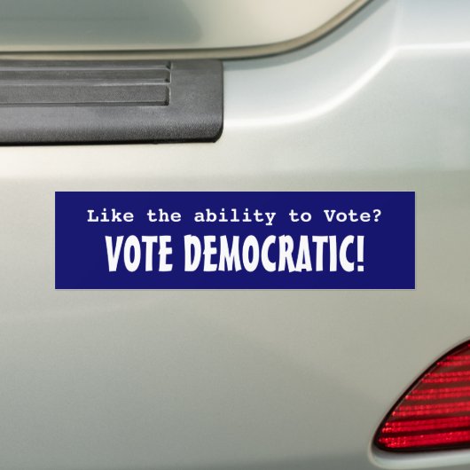 Zoals de mogelijkheid om te stemmen? Stemming demo Bumpersticker (Op auto)