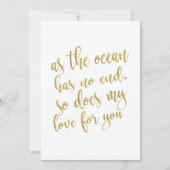 Zoals de oceaan heeft geen einde betaalbare bruilo kaart (Voorkant)