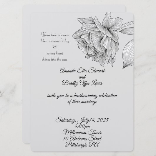 Zoals de zon 6,5" x 8,75" bruiloft uitnodiging (Voorkant / Achterkant)