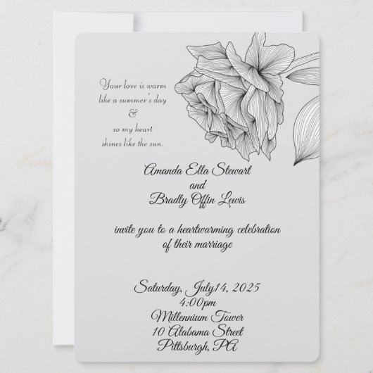 Zoals de zon 6,5" x 8,75" bruiloft uitnodiging (Voorkant)