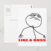 Zoals een baas meme gezicht briefkaart (Voorkant / Achterkant)