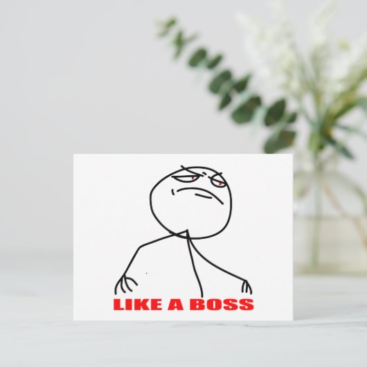 Zoals een baas meme gezicht briefkaart (Staand voorkant)
