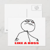 Zoals een baas meme gezicht briefkaart (Voorkant / Achterkant)