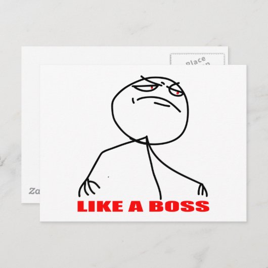 Zoals een baas meme gezicht briefkaart (Voorkant / Achterkant)
