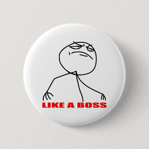 Zoals een baas meme gezicht ronde button 5,7 cm