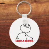 Zoals een baas meme gezicht sleutelhanger (Voorkant)