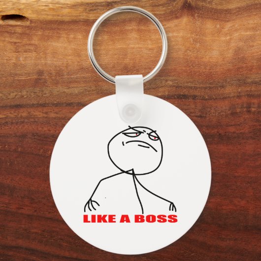 Zoals een baas meme gezicht sleutelhanger (Voorkant)