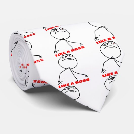 Zoals een baas meme gezicht stropdas (Opgerold)