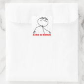 Zoals een baas meme gezicht vierkante sticker (Tas)