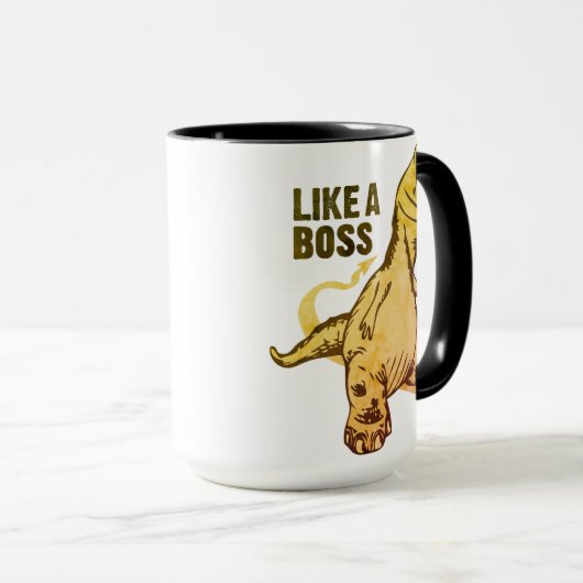 Zoals een Boss Dinosaur Meme | Grunge Mok (Voorkant rechts)