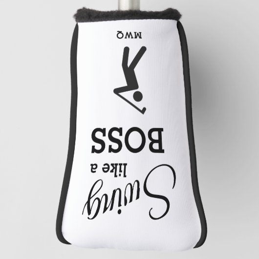 ZOALS EEN BOSS Golfer Monogram PUTTER Golfheadcover (Draai 90)