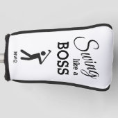 ZOALS EEN BOSS Golfer Monogram PUTTER Golfheadcover (Voorkant)