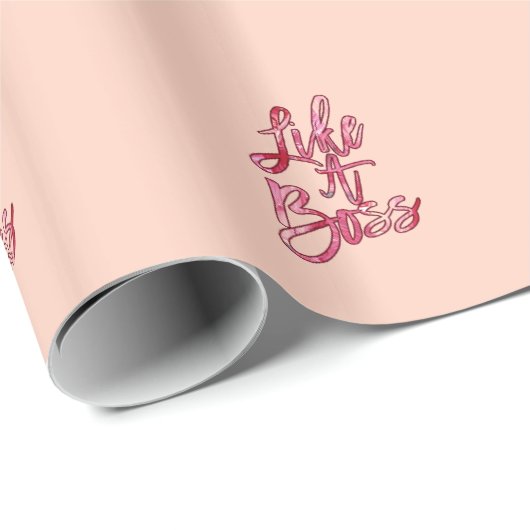 Zoals een Boss Popular Quote Acrylverf Roze rood Cadeaupapier (Rol Hoek)