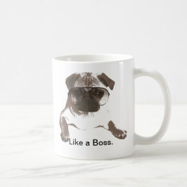 Zoals een Boss Pug in Glasses Mok