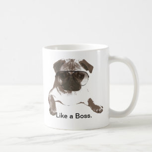 Zoals een Boss Pug in Glasses Mok