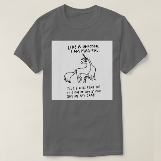 Zoals een eenhoorn ben ik magisch t-shirt (Design voorkant)