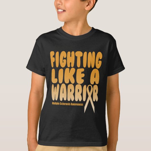 Zoals een krijger met multiple sclerose bewustzijn t-shirt (Voorkant)