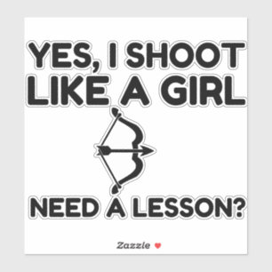 ZOALS EEN MEISJE ARCHERY STICKER