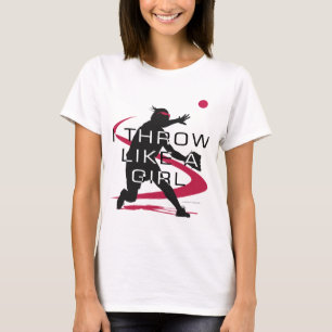 Zoals een meisje Defense Red Softball T-Shirt