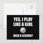 Zoals een meisje Volleyball Briefkaart (Voorkant / Achterkant)