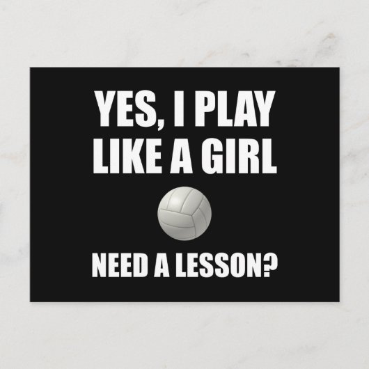 Zoals een meisje Volleyball Briefkaart (Voorkant)
