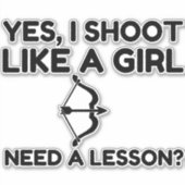 ZOALS EEN MEISJES ARCHERY STICKER (Voorkant)