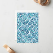 ZOALS EEN MERMAID Nautical Fish Scales Note Card Notitiekaartje (Voorkant / Achterkant in situ)