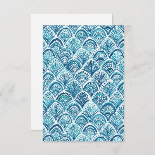 ZOALS EEN MERMAID Nautical Fish Scales Note Card Notitiekaartje (Voorkant / Achterkant)