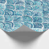 ZOALS EEN MERMAID Nautical Fish Scaling Pattern Cadeaupapier (Hoek)