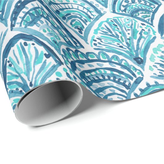 ZOALS EEN MERMAID Nautical Fish Scaling Pattern Cadeaupapier (Rol Hoek)