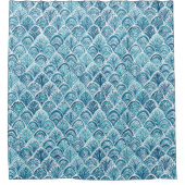 ZOALS EEN MERMAID Nautical Fish Scaling Pattern Douchegordijn (Voorkant)