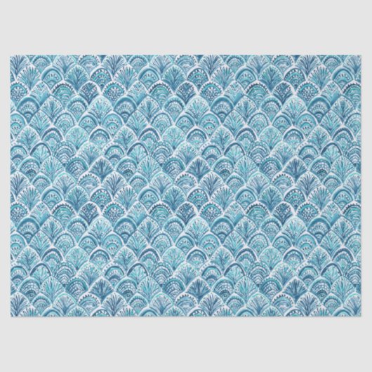 ZOALS EEN MERMAID Nautical Fish Scaling Pattern Tissuepapier (Voorkant)
