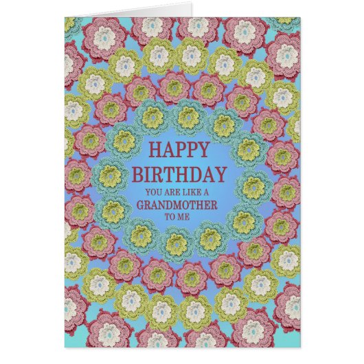 Zoals een oma Verjaardag Haakbloemen (Voorkant)
