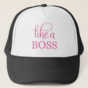 Zoals een roze trucker pet