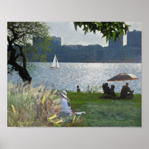 ZOALS EEN SEURAT PAINING Riverside Park NYC Poster