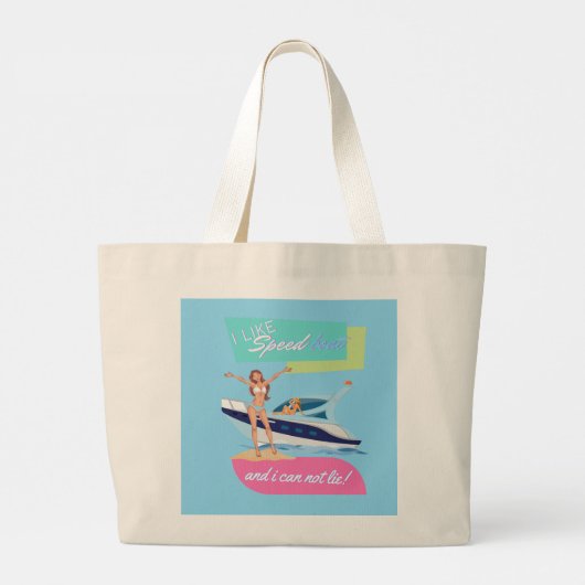 zoals een speedboot grote tote bag (Achterkant)