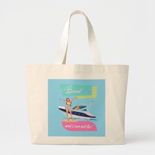 zoals een speedboot grote tote bag (Voorkant)