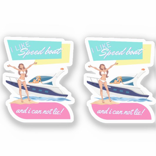 zoals een speedboot sticker (Voorkant)