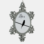 Zoals een vogel op een draad - Leonard Cohen Tin Sneeuwvlok Ornament (Links)