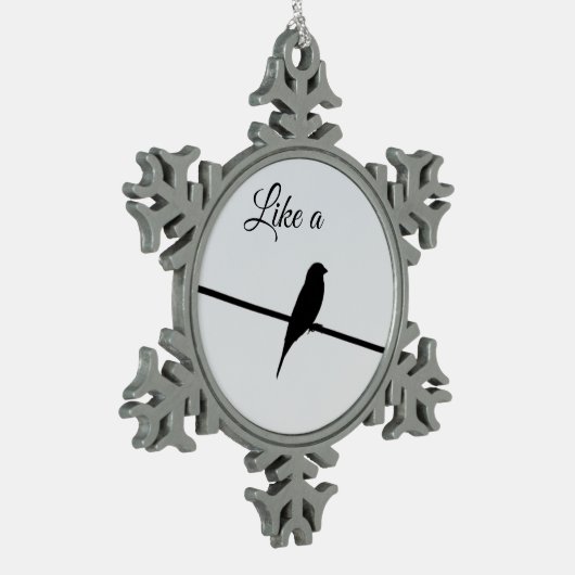 Zoals een vogel op een draad - Leonard Cohen Tin Sneeuwvlok Ornament (Links)