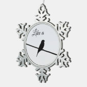 Zoals een vogel op een draad - Leonard Cohen Tin Sneeuwvlok Ornament (Rechts)