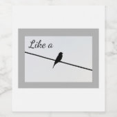 Zoals een vogel op een drager wijn etiket (Enkel label)