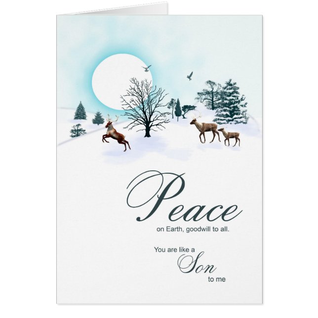 Zoals een zoon voor mij, kerstscène met rendier (Voorkant)