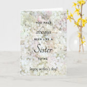 Zoals een zuster Vanilla Strawberry Hydrangeas Kaart (Gele Bloem)