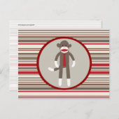 Zoals een zwarte sokaap met Stropdas op rode strep Briefkaart (Voorkant / Achterkant)