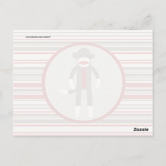 Zoals een zwarte sokaap met Stropdas op rode strep Briefkaart (Achterkant)