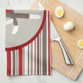 Zoals een zwarte sokaap met Stropdas op rode strep Theedoek (Quarter Fold)