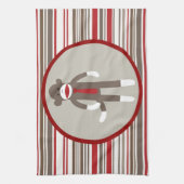 Zoals een zwarte sokaap met Stropdas op rode strep Theedoek (Verticaal)